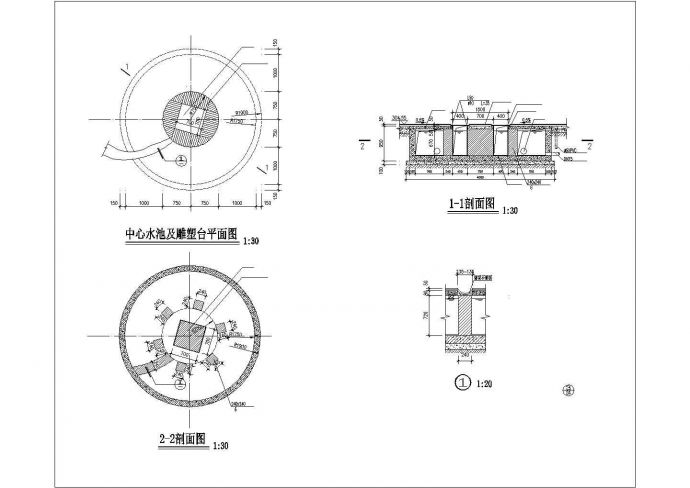 经典常用的喷水涌泉设计CAD图集（47张）_图1
