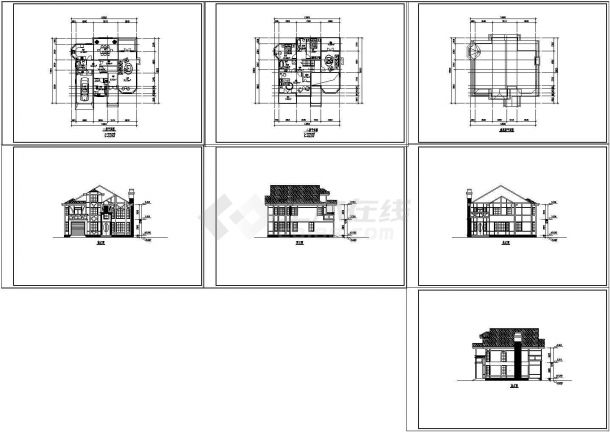 二层别墅建筑设计CAD施工图纸-图一