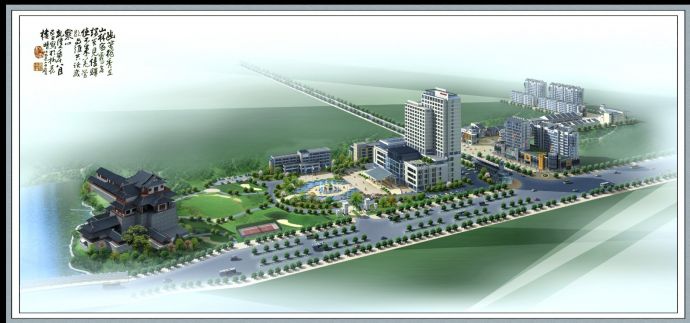 青州国际酒店(五星)设计CAD总平面施工图（含效果图）_图1
