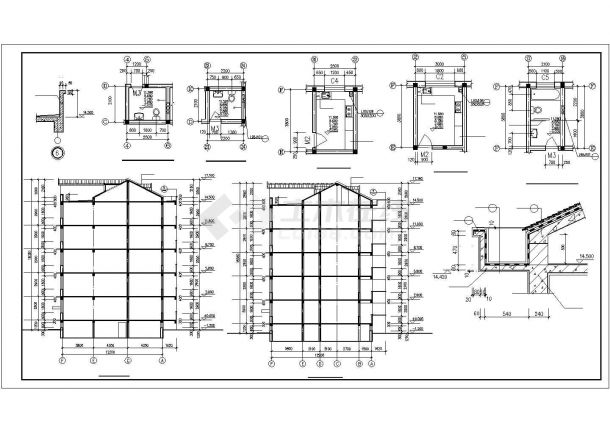 3050平米五层砖混结构住宅楼建筑设计CAD图纸（含阁楼和半地下室）-图二