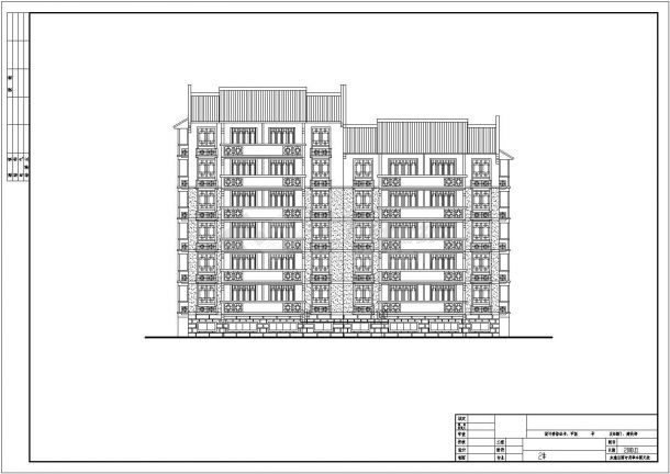占地680平米6层砖混结构住宅楼平立剖面设计CAD图纸（含总平面图）-图二