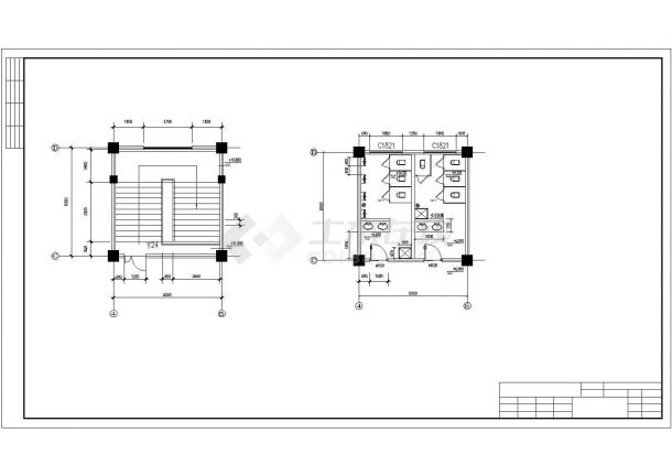 西安某研究院4400平米7层框架结构办公楼建筑设计CAD图纸-图一