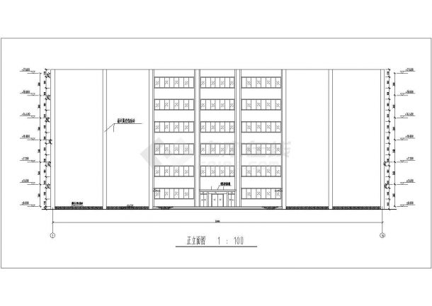 郑州大学4460平米六层框架结构行政办公楼建筑设计CAD图纸-图一