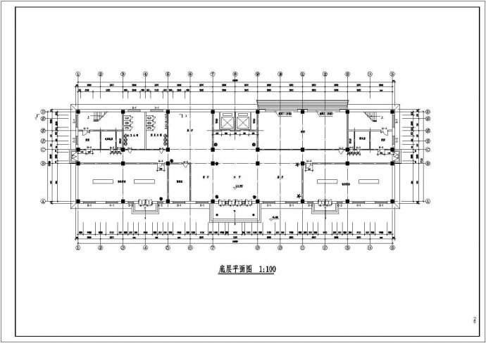 上海某工厂占地990平米6层框架结构办公楼建筑设计CAD图纸_图1