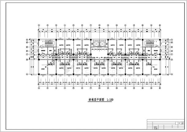 上海某工厂占地990平米6层框架结构办公楼建筑设计CAD图纸-图二