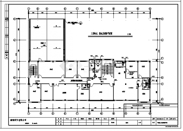 办公楼设计_四层综合办公楼给排水全套施工cad图,共十张-图二