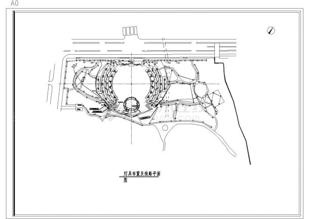 山海关景区莲花湖公园女景观设计CAD图纸-图一