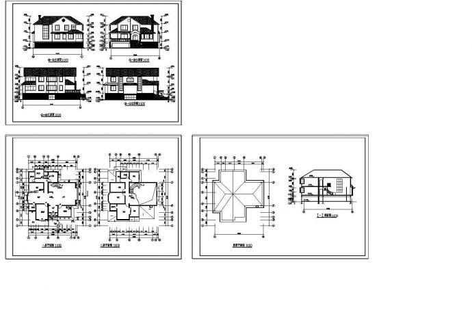 某二层别墅建筑设计CAD施工图纸_图1