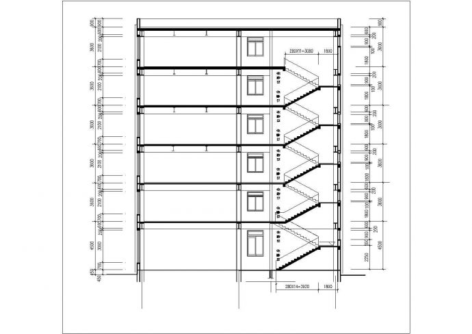 济南市某公司6千平米6层钢框架结构办公楼平立剖面设计CAD图纸_图1