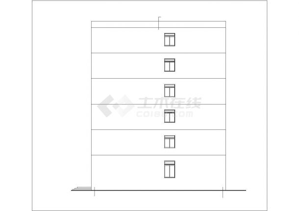 济南市某公司6千平米6层钢框架结构办公楼平立剖面设计CAD图纸-图二