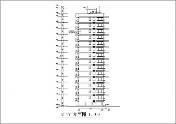 某大型高层住宅百合楼建筑设计cad图纸_图1