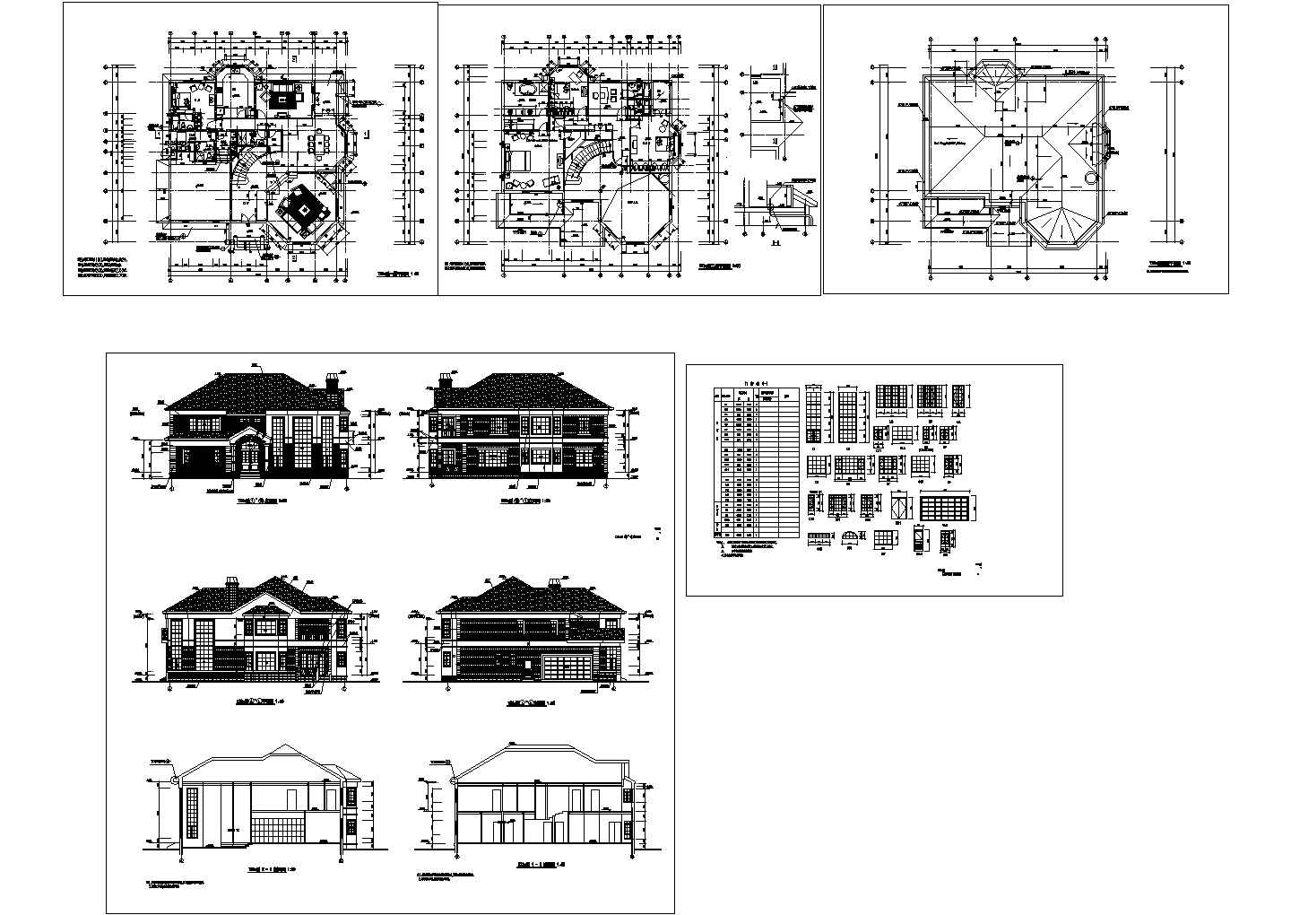 某钢结构别墅建筑设计CAD施工图