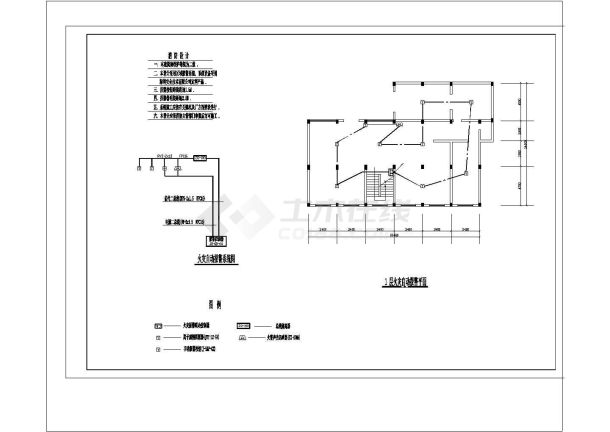 武汉某洗脚城消防安全建筑施工CAD图-图一