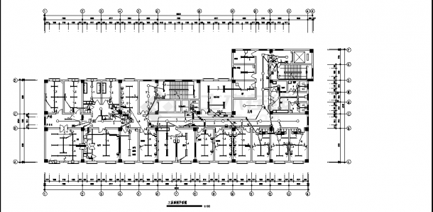 9层医院住院楼电气系统设计施工cad图纸，含地下一层-图二
