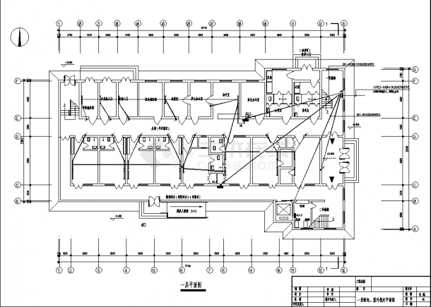 2层传染病医院综合楼电气系统设计施工cad图纸-图一