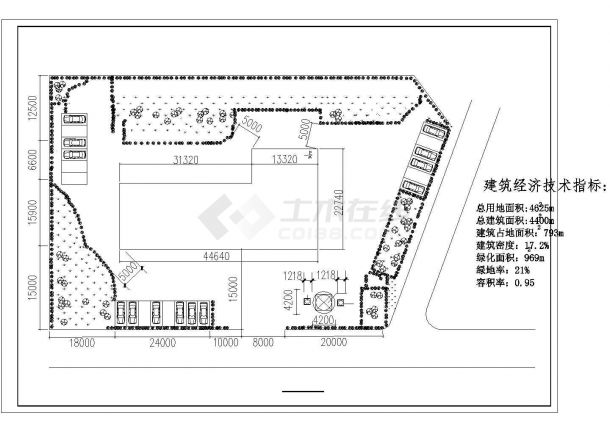 湖州市某公司4400平米6层钢混框架结构办公楼建筑设计CAD图纸-图一