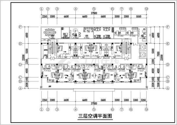 某地宾馆空调设计cad平面施工图纸-图二