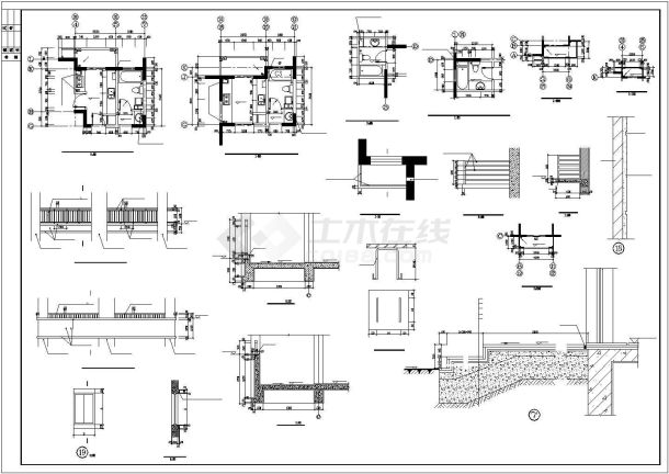 某花溪畔居小高层建筑设计cad图纸-图一