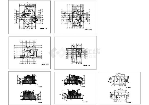 某精致别墅建筑CAD设计方案图-图一