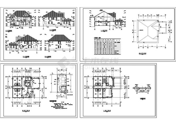 景区别墅建筑设计CAD施工图-图一