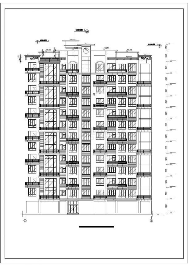 2800平米12层框架结构住宅楼全套建筑设计CAD图纸（含架空层）-图二