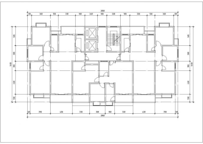 9000平米左右18+1层框混结构住宅楼平立面设计CAD图纸（4套方案）_图1