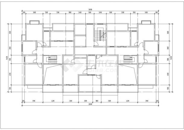 9000平米左右18+1层框混结构住宅楼平立面设计CAD图纸（4套方案）-图二