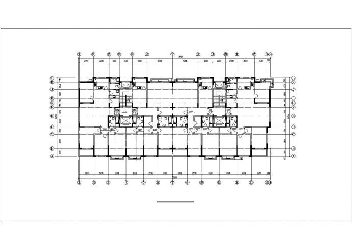 3900平米9层框架结构住宅楼平立剖面设计CAD图纸（含阁楼层）_图1