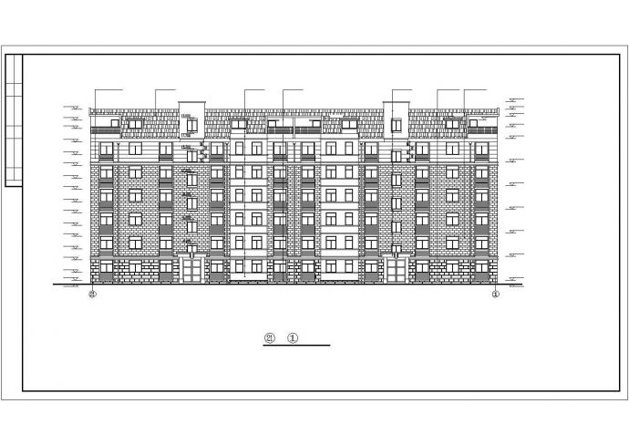 西安市某小区2600平米在6层砖混结构住宅楼建筑设计CAD图纸（带阁楼）_图1