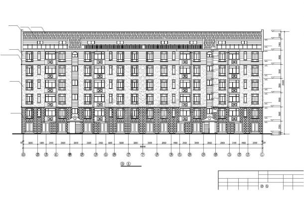 某社区3360平米6+1层砖混结构住宅楼建筑设计CAD图纸（含半地下室）-图一