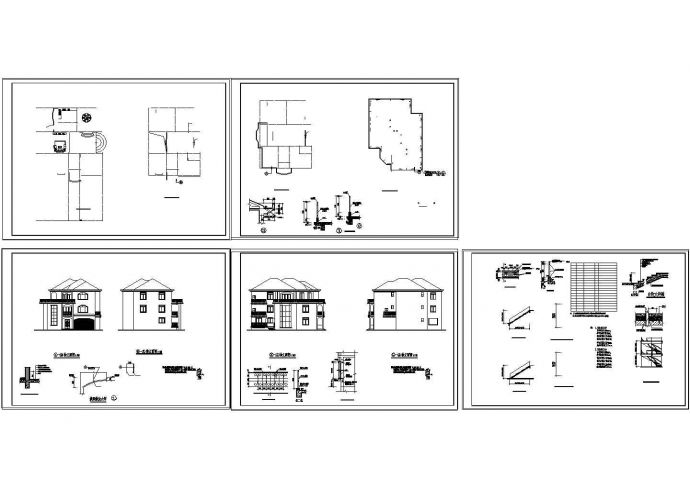 某别墅建筑扩出设计CAD图_图1