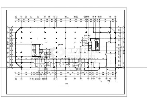 两栋26层框架结构住宅楼平立面设计CAD图纸（每栋楼1.7万平米）-图一