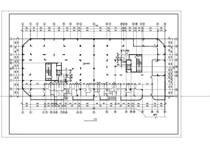 两栋26层框架结构住宅楼平立面设计CAD图纸（每栋楼1.7万平米）_图1