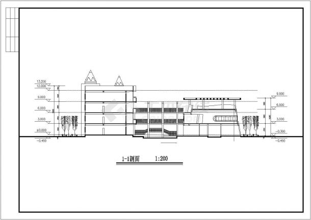 幼儿园方案建筑剖面CAD参考图-图二