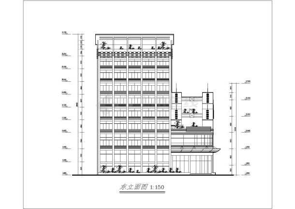 风云大酒店设计cad全套建筑施工图纸-图二