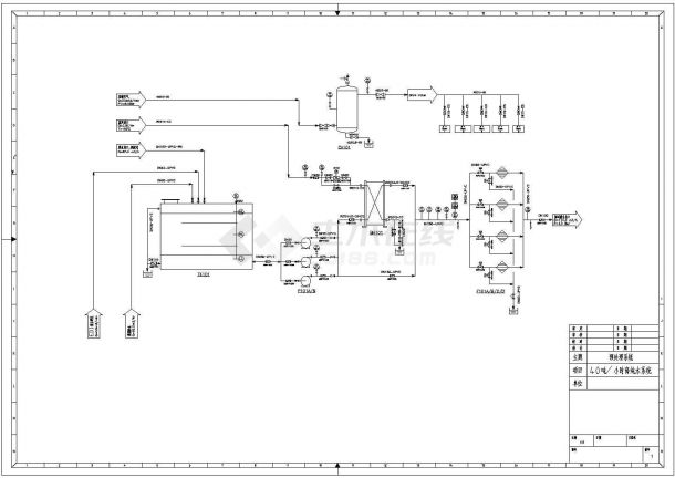 某高纯水处理系统工艺流程设计详细方案CAD图纸-图一