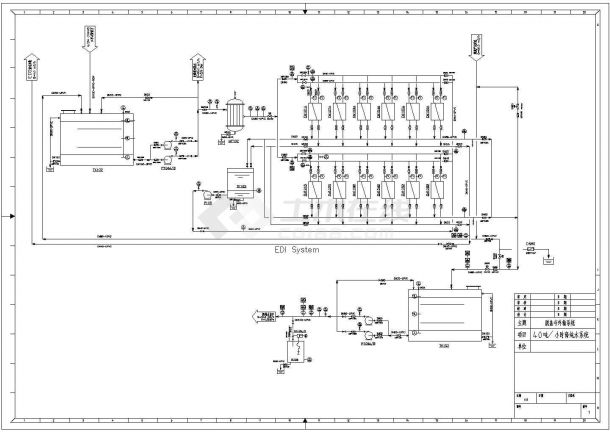 某高纯水处理系统工艺流程设计详细方案CAD图纸-图二