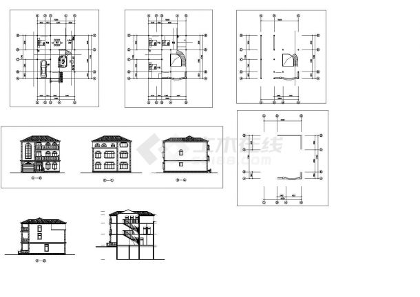 欧式别墅建筑设计施工图纸-图一
