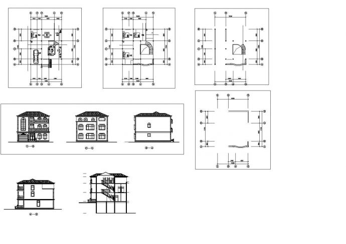 欧式别墅建筑设计施工图纸_图1