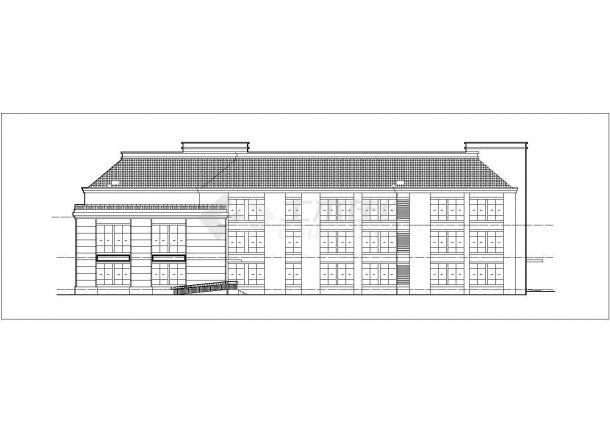 温州某社区幼儿园2700平米3层框架教学楼建筑CAD设计图纸（含阁楼）-图二