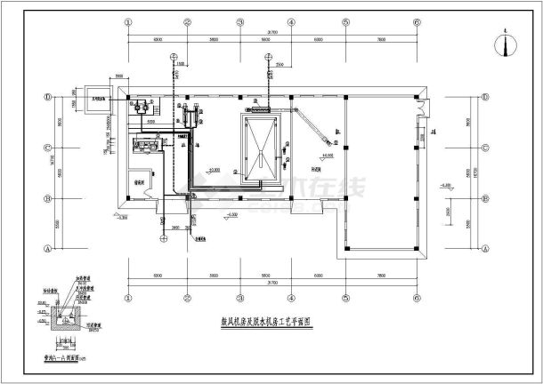 某脱水机房工艺设计详细方案CAD图纸-图一