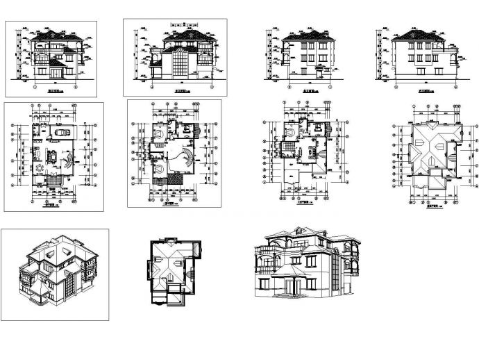 全套三层别墅建筑设计施工图纸_图1