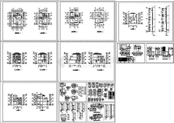 三层独栋别墅建施设计CAD图-图一