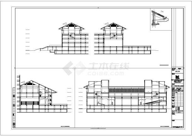 某大学多层框架结构图书馆大楼设计cad全套建筑施工图（含结构设计）-图二