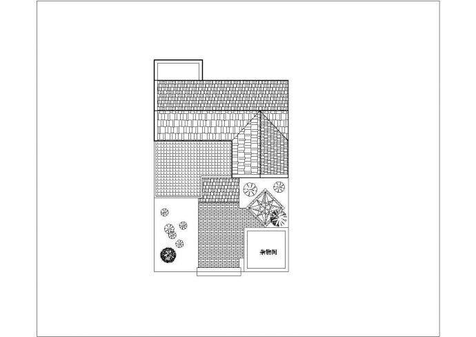 某地区徽派风格民居住宅楼施工cad图，含高清效果图_图1