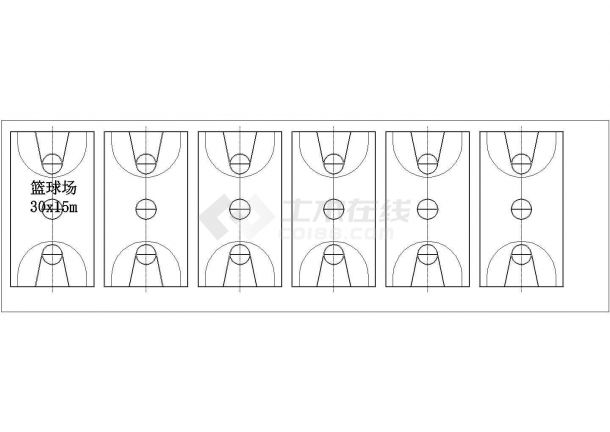400M标准运动田径场+篮球场建筑设计CAD图纸-图二