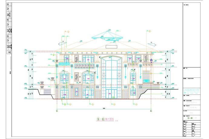 上海豪华别墅建筑全套施工cad图_图1