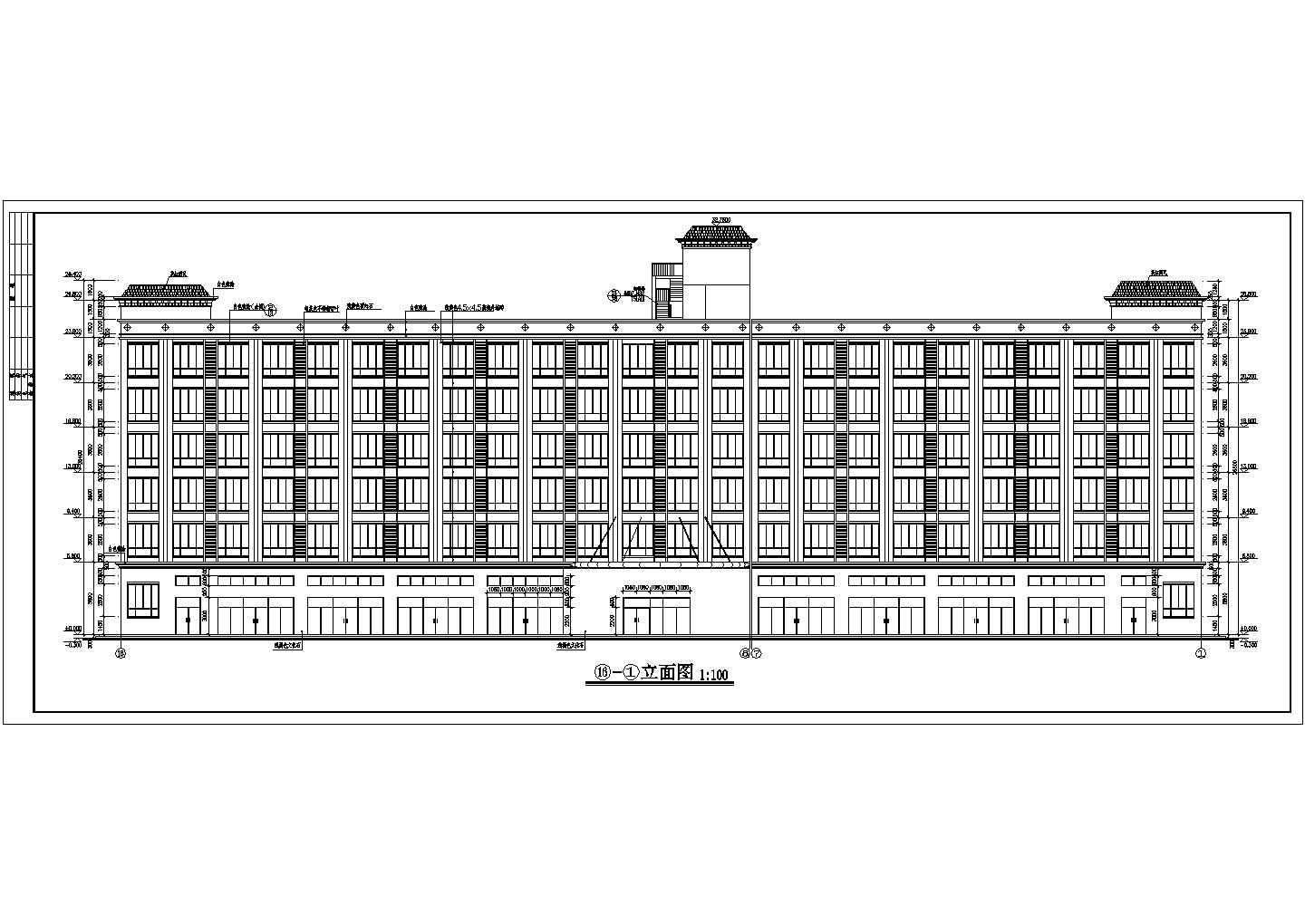 某六层框架结构高档酒店大楼设计cad全套建筑施工图（含设计说明）