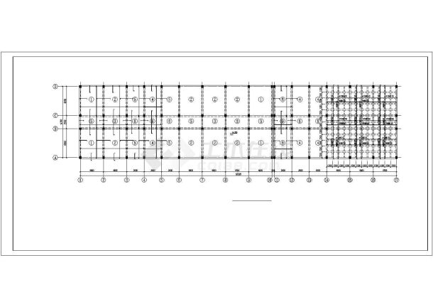 延安市某市政单位4千平米6层框架办公楼全套结构设计CAD图纸-图一