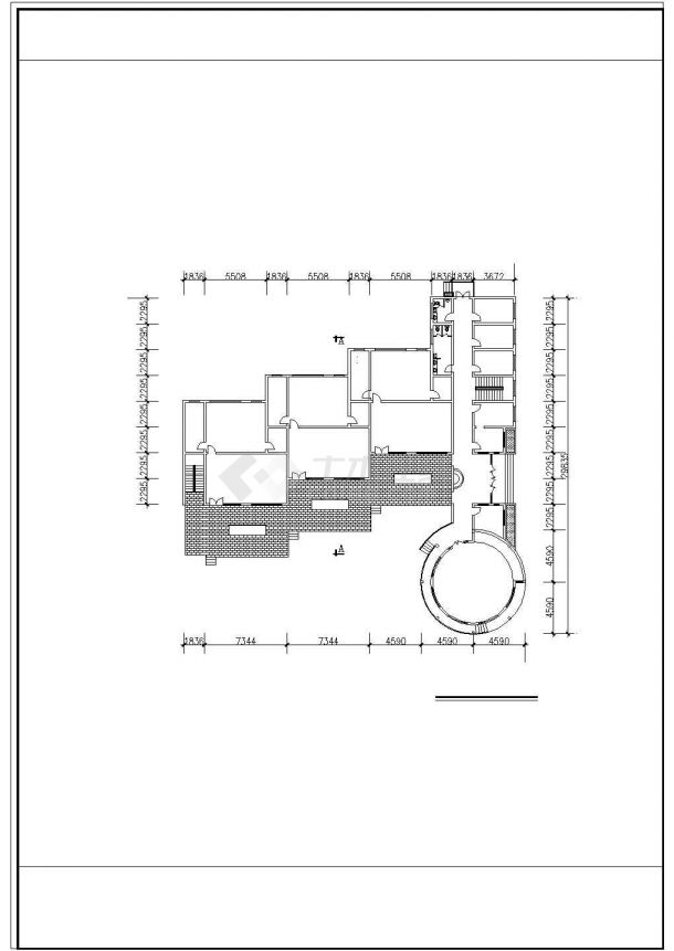 某地幼儿园建筑设计CAD施工图纸-图二
